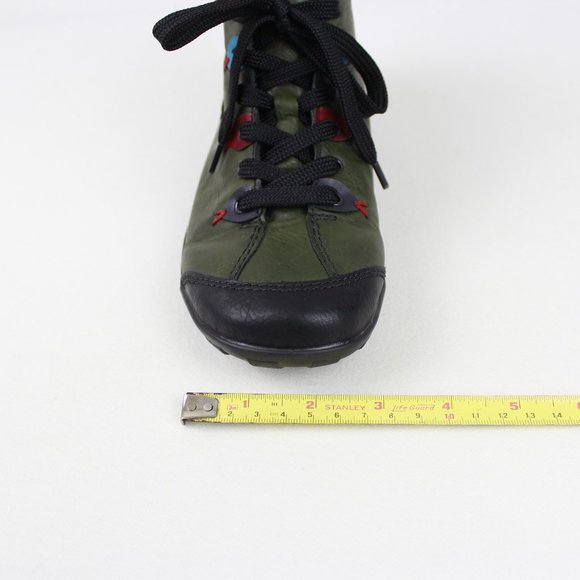 Reiker Green with Multicolour Accents Lace-up Ankle Boots - Picture 13 of 16